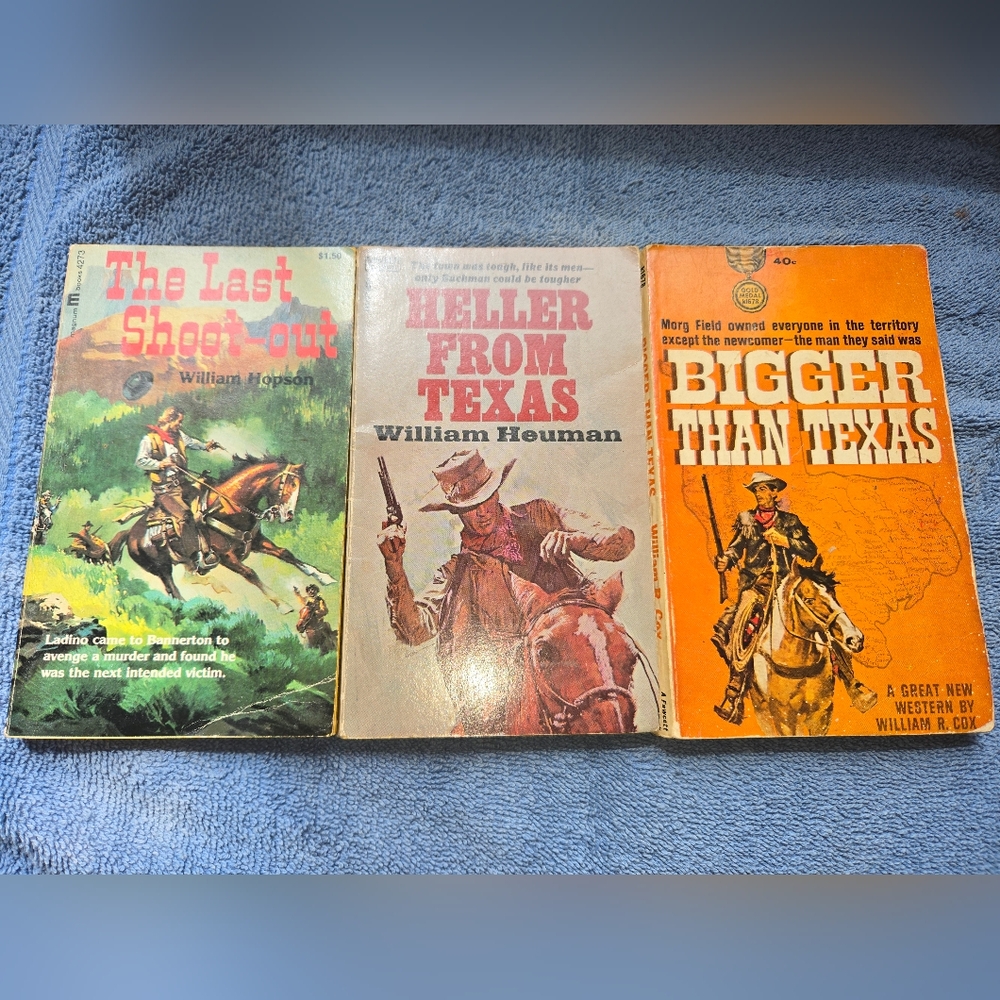 Western Book Lot: Last Shoot-out, Heller From Texas, Bigger Than Texas